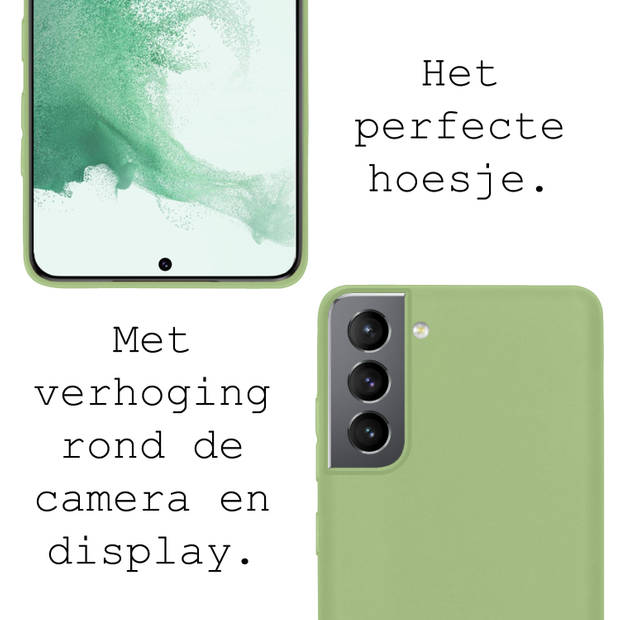 Basey Samsung Galaxy S22 Plus Hoesje Siliconen Hoes Case Cover - Groen