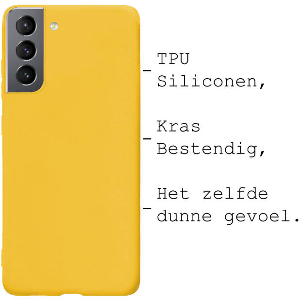 Basey Samsung Galaxy S22 Plus Hoesje Siliconen Hoes Case Cover -Geel