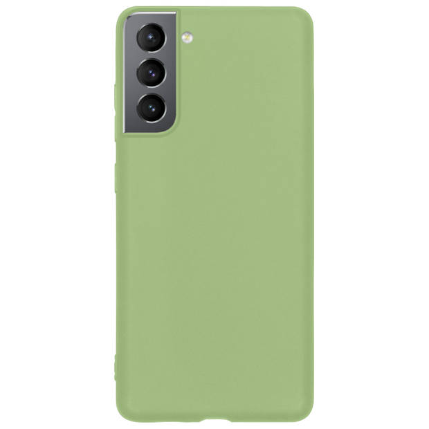 Basey Samsung Galaxy S22 Hoesje Siliconen Hoes Case Cover -Groen