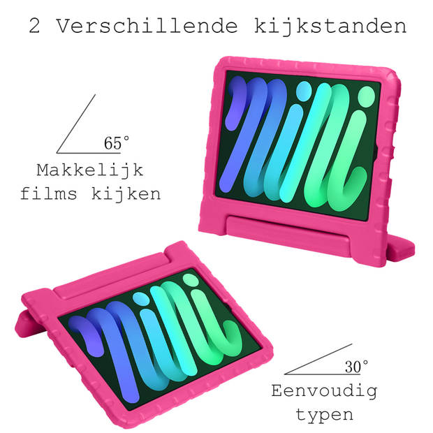 Basey iPad Mini 6 Kinderhoesje Foam Case Hoesje Cover Hoes -Roze