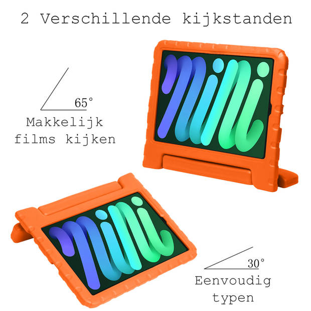Basey iPad Mini 6 Kinderhoesje Foam Case Hoesje Cover Hoes -Oranje