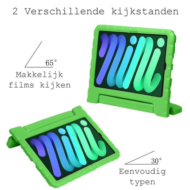 Basey iPad Mini 6 Kinderhoesje Foam Case Hoesje Cover Hoes -Groen