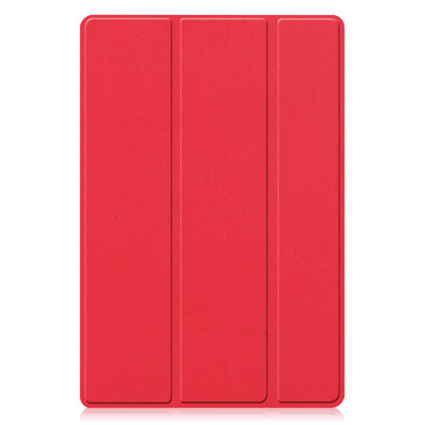 Basey Samsung Galaxy Tab A8 Hoesje Kunstleer Hoes Case Cover -Rood