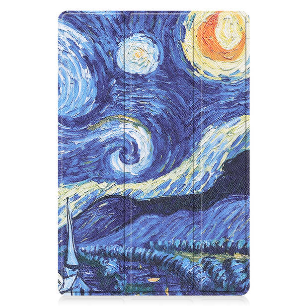 Basey Samsung Galaxy Tab A8 Hoesje Kunstleer Hoes Case Cover -Sterrenhemel