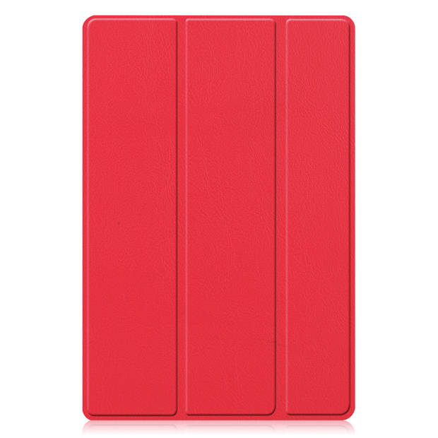 Basey Samsung Galaxy Tab A8 Hoesje Kunstleer Hoes Case Cover -Rood
