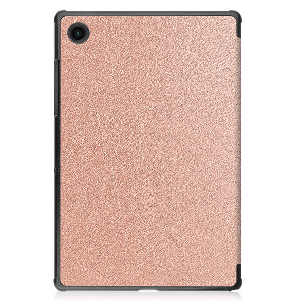 Basey Samsung Galaxy Tab A8 Hoesje Kunstleer Hoes Case Cover -Rose goud