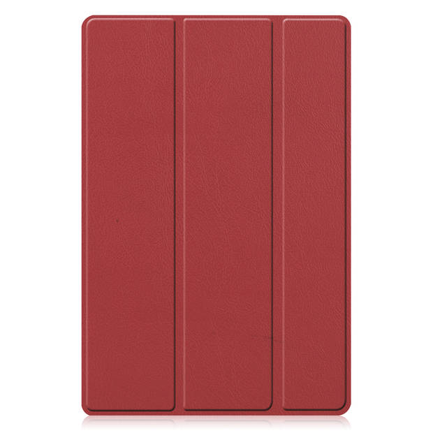 Basey Samsung Galaxy Tab A8 Hoesje Kunstleer Hoes Case Cover -Donkerrood