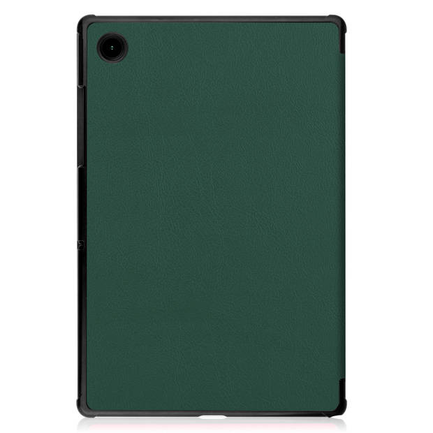 Basey Samsung Galaxy Tab A8 Hoesje Kunstleer Hoes Case Cover -Donkergroen