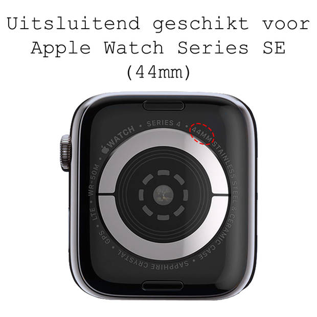 Basey Apple Watch SE (44 mm) Hoesje Siliconen Hoes Case Cover -Transparant