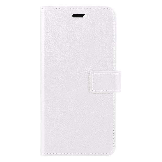 Basey iPhone 13 Pro Hoesje Book Case Kunstleer Cover Hoes -Wit