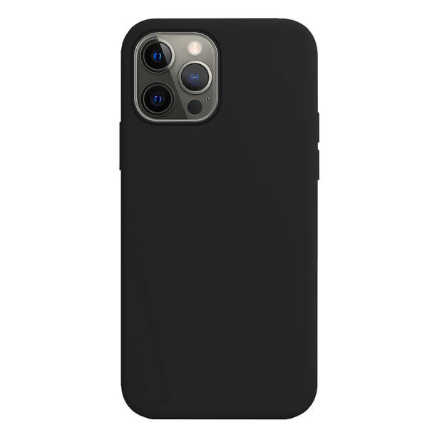 Basey iPhone 13 Pro Hoesje Silicone Case - iPhone 13 Pro Case Zwart Siliconen Hoes - iPhone 13 Pro Hoes Cover - Zwart