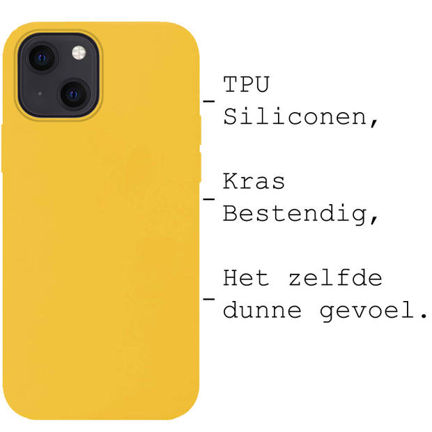 Basey iPhone 13 Hoesje Silicone Case - iPhone 13 Case Geel Siliconen Hoes - iPhone 13 Hoes Cover - Geel