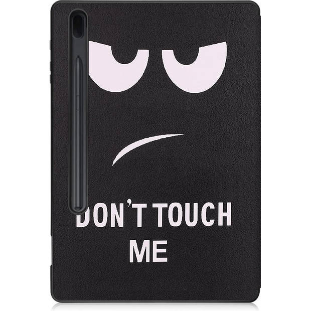 Basey Samsung Galaxy Tab S7 FE Hoesje Kunstleer Hoes Case Cover -Don't Touch Me