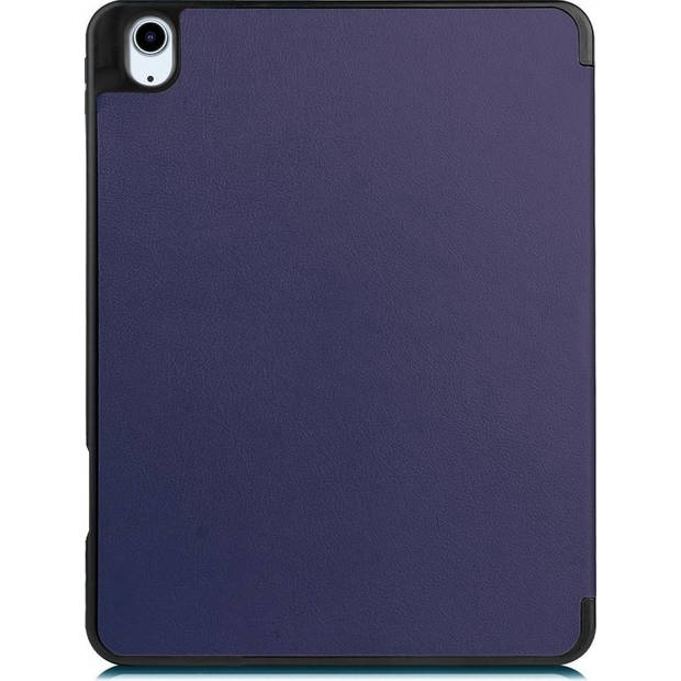 Basey Samsung Galaxy Tab S7 FE Hoesje Kunstleer Hoes Case Cover -Donkerblauw