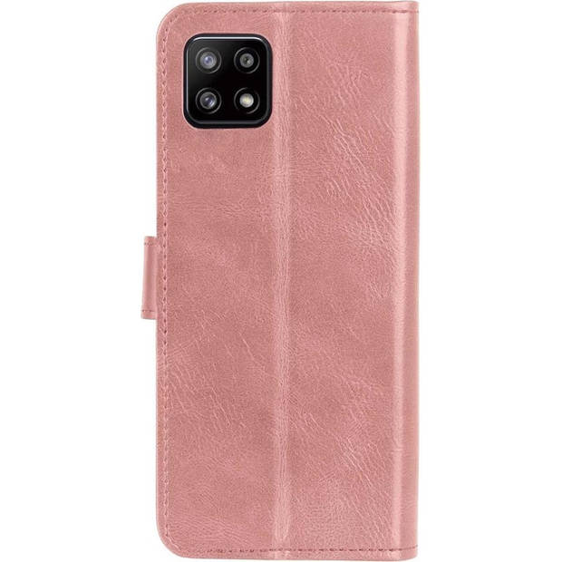 Basey Samsung Galaxy A52 Hoesje Book Case Kunstleer Cover Hoes - Rose goud