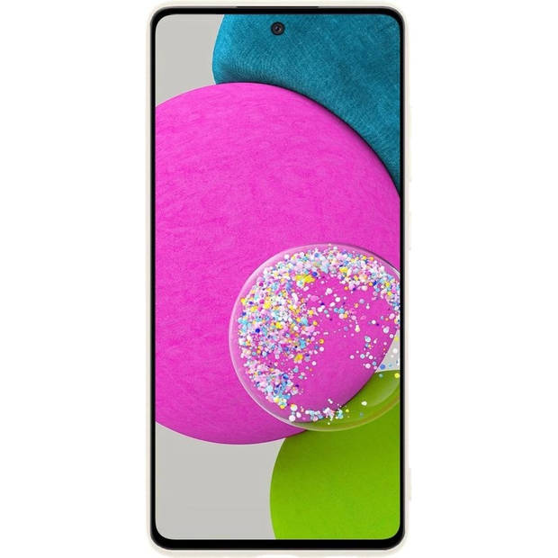 Basey Samsung Galaxy A52 Hoesje Siliconen Hoes Case Cover -Wit