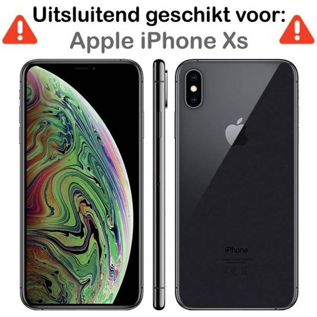 Basey iPhone Xs Hoesje Siliconen Hoes Case Cover -Donkerblauw
