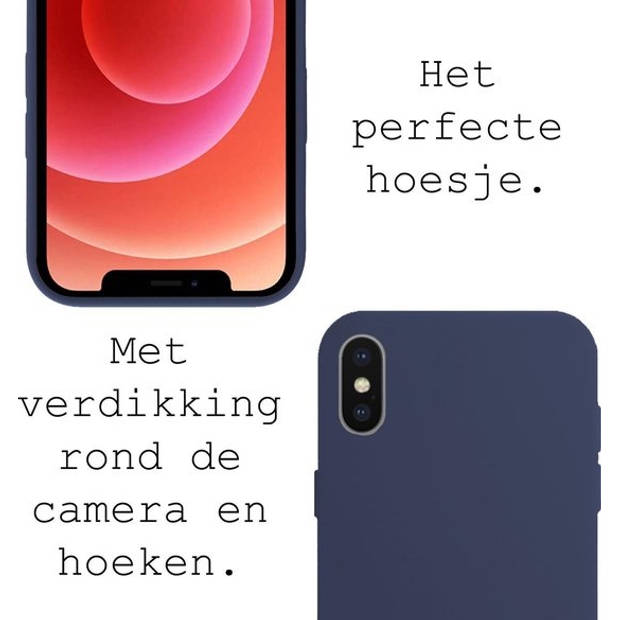 Basey iPhone Xs Max Hoesje Case Back Cover Siliconen - iPhone Xs Max Hoesje Siliconen Hoes - Donker Blauw