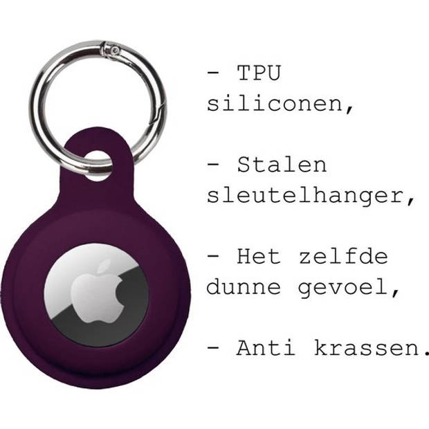 Basey AirTag Sleutelhanger Hoesje Siliconen Hoes Hanger Houder