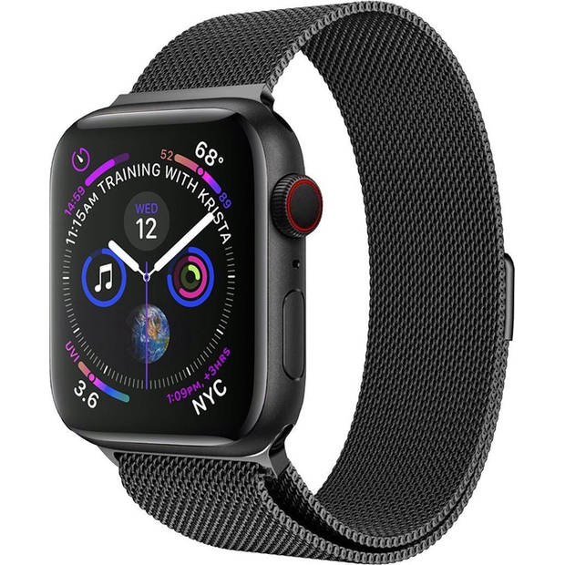 Basey Apple Watch 1-8 / SE - 42/44/45 mm Bandje Milanees Milanese band Smart watch Bandje RVS