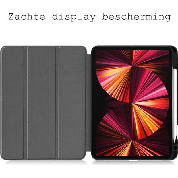 Basey iPad Pro 2021 (11 inch) Hoesje Kunstleer Hoes Case Cover -Grijs