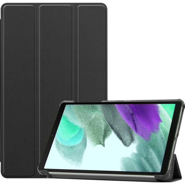 Basey Samsung Galaxy Tab A7 Lite Hoesje Kunstleer Hoes Case Cover -Zwart