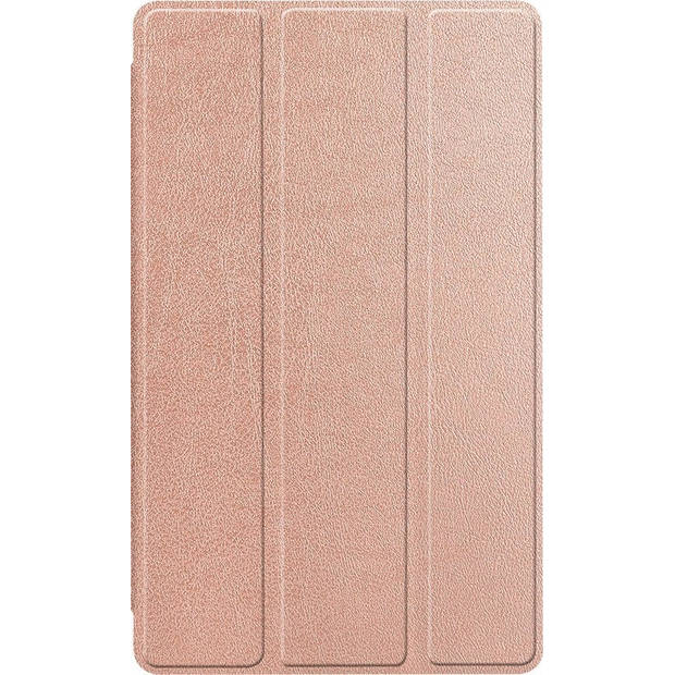 Basey Samsung Galaxy Tab A7 Lite Hoesje Kunstleer Hoes Case Cover -Rose goud