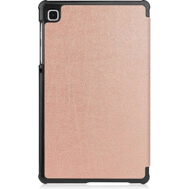 Basey Samsung Galaxy Tab A7 Lite Hoesje Kunstleer Hoes Case Cover -Rose goud