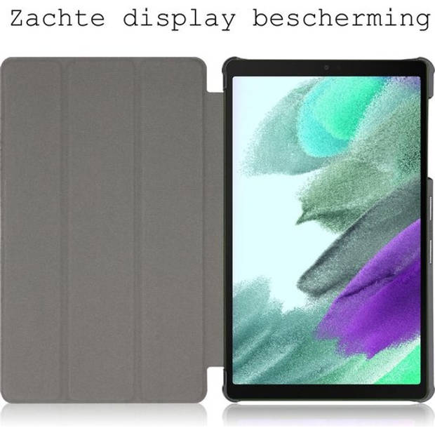 Basey Samsung Galaxy Tab A7 Lite Hoes Case Hoesje - Samsung Tab A7 Lite Book Case Cover - Donker Groen