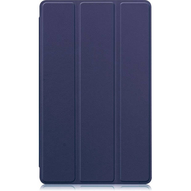 Basey Samsung Galaxy Tab A7 Lite Hoesje Kunstleer Hoes Case Cover -Donkerblauw
