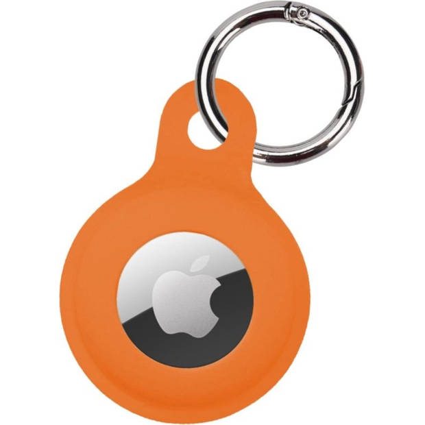 Basey Airtag Hoesje Case Airtag Sleutelhanger Siliconen Hoes - Oranje