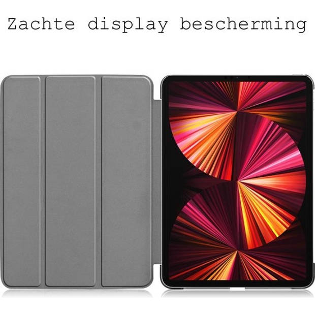 Basey iPad Pro 2021 (11 inch) Hoesje Kunstleer Hoes Case Cover -Wit