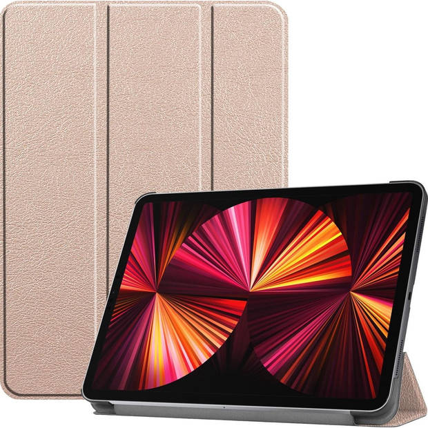 Basey iPad Pro 2021 (11 inch) Hoesje Kunstleer Hoes Case Cover -Goud
