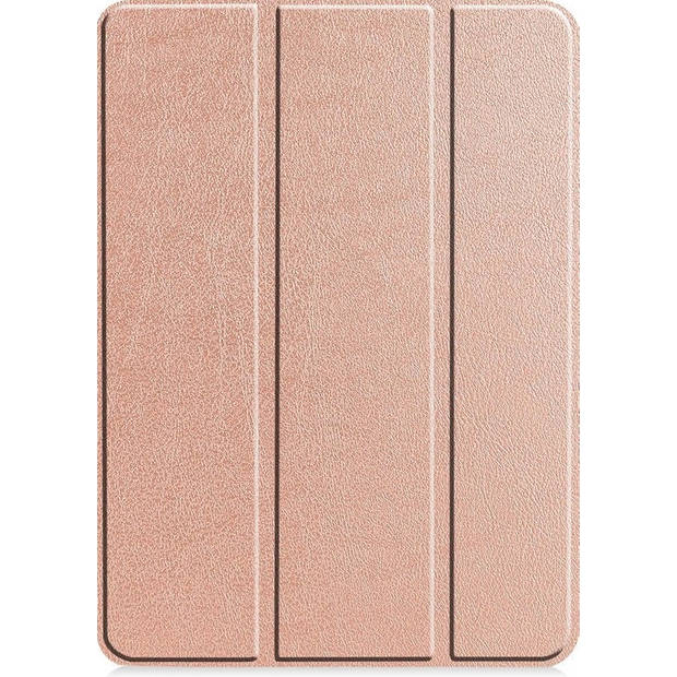 Basey iPad Pro 2021 (11 inch) Hoesje Kunstleer Hoes Case Cover -Rose goud