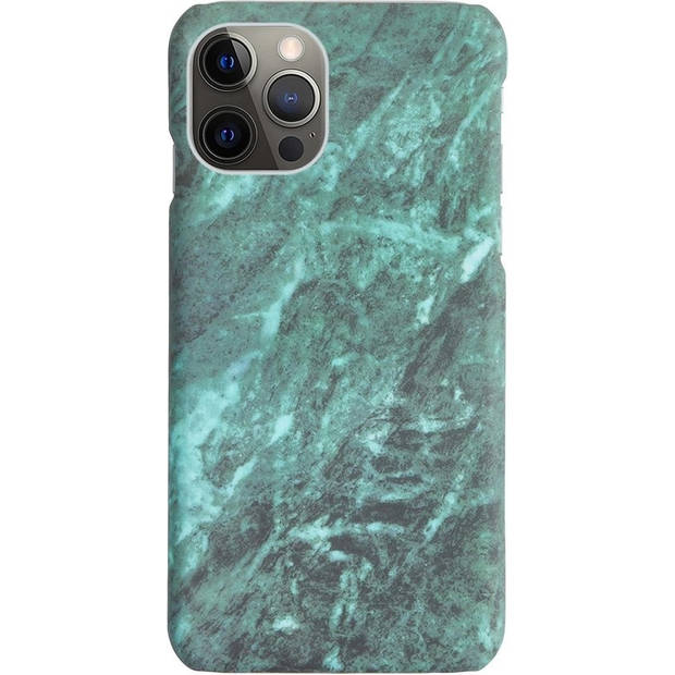 Basey Hoes Geschikt voor iPhone 11 Pro Max Hoesje Marmer Case Marmeren Cover Hoes Hardcover - Groen