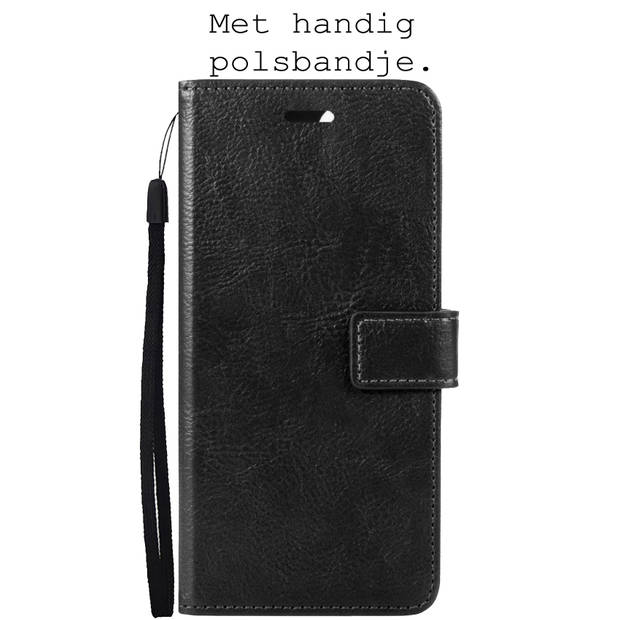 Basey iPhone 14 Plus Hoesje Book Case Kunstleer Cover Hoes -Zwart