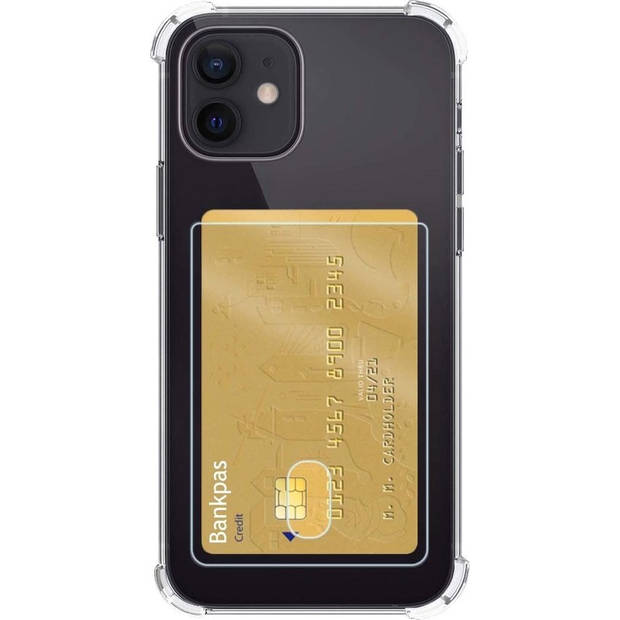 Basey iPhone 11 Hoesje Met Pasjeshouder Transparant Card Case Shock Hoes