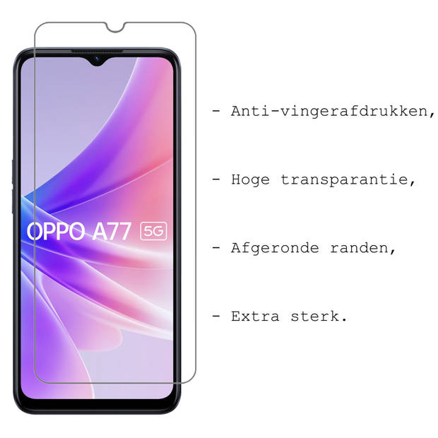 Basey OPPO A77 Screenprotector Tempered Glass - OPPO A77 Beschermglas Screen Protector Glas