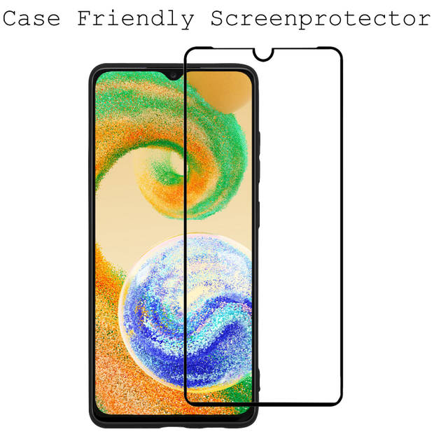Basey Samsung Galaxy A04s Screenprotector Tempered Glass Full Cover - Samsung A04s Beschermglas Screen Protector Glas