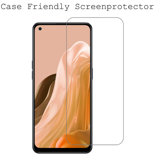 Basey OPPO Reno8 Lite Screenprotector Tempered Glass - OPPO Reno8 Lite Beschermglas Screen Protector Glas