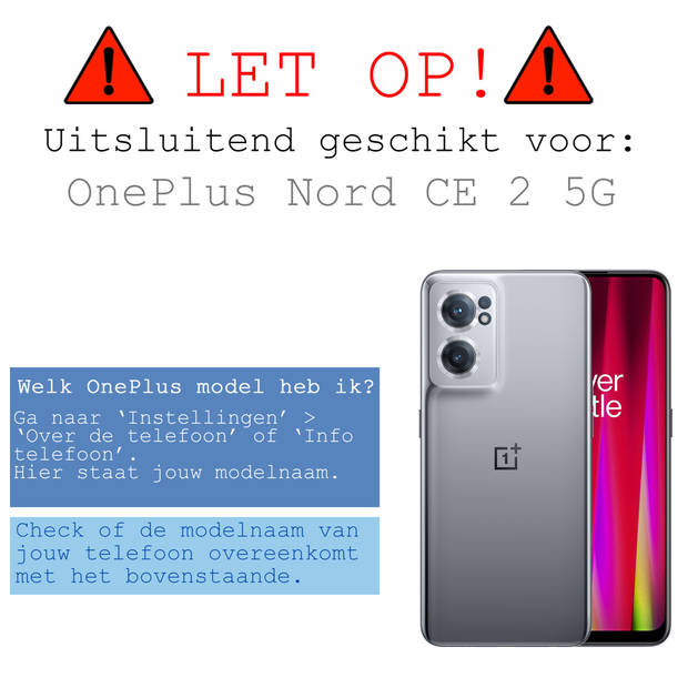 Basey OnePlus Nord CE 2 Hoesje Book Case Kunstleer Cover Hoes -Paars