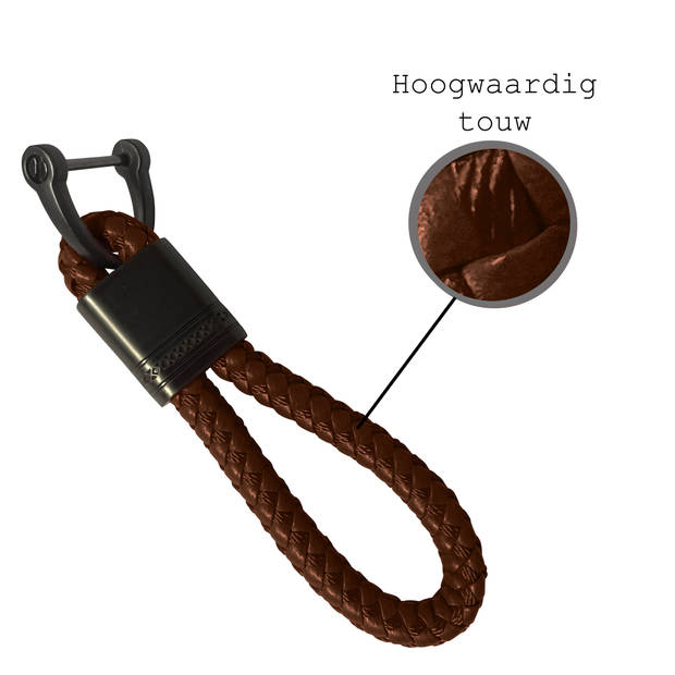 Basey Sleutelhanger Touw Koord Sleutelhanger - Touw Sleutelhanger Bruin