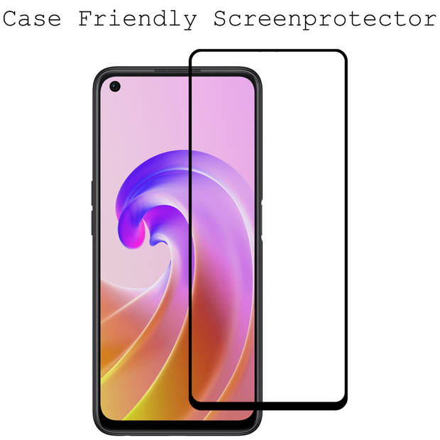 Basey OPPO A76 Screenprotector 3D Tempered Glass - OPPO A76 Beschermglas Full Cover - OPPO A76 Screen Protector 3D