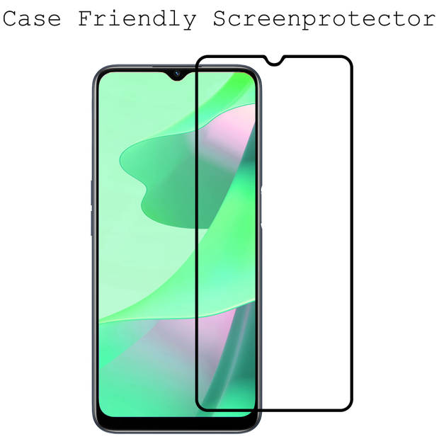 Basey OPPO A16 Screenprotector 3D Tempered Glass - OPPO A16 Beschermglas Full Cover - OPPO A16 Screen Protector 3D