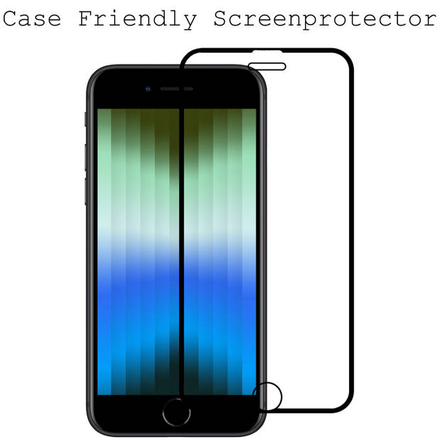 Basey iPhone SE 2022 Screenprotector Screen Protector Beschermglas Tempered Glass Full Cover 3D