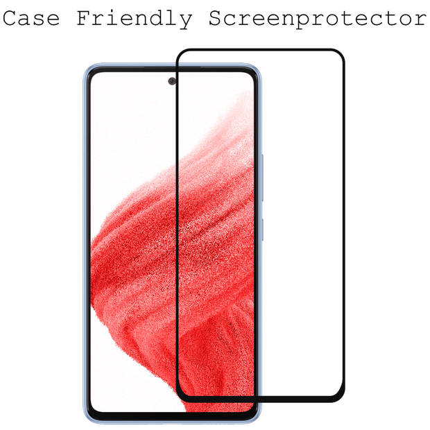 Basey Samsung Galaxy A53 Screenprotector Screen Protector Beschermglas Tempered Glass Full Cover 3D