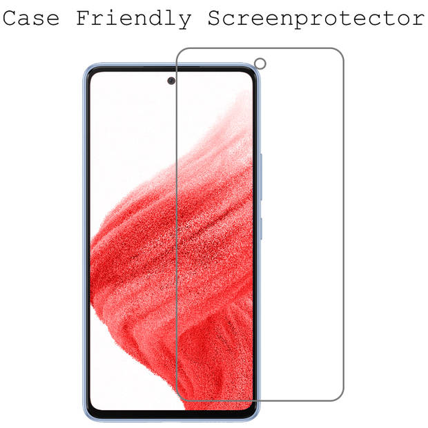 Basey Samsung Galaxy A53 Screenprotector Tempered Glass Beschermglas - Transparant