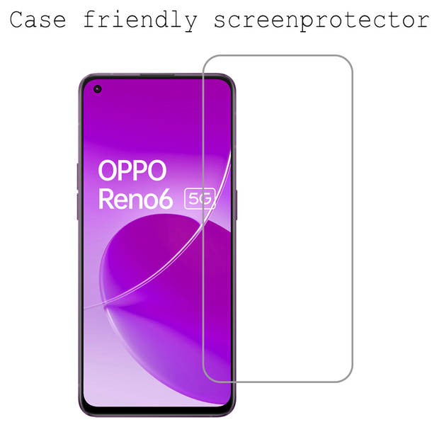 Basey OPPO Reno 6 Screenprotector Tempered Glass - OPPO Reno 6 Beschermglas - OPPO Reno 6 Screen Protector