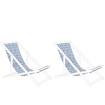Beliani Stoffbezug ANZIO/AVELLINO - Stoffen hoes voor stoel-Blauw-Polyester