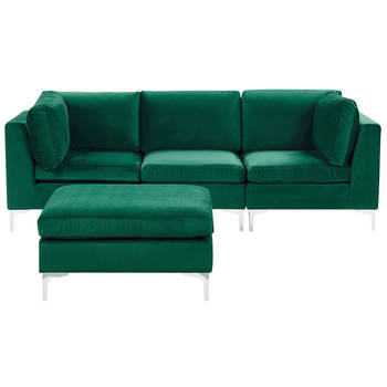 Beliani EVJA - Modulaire Sofa-Groen-Fluweel